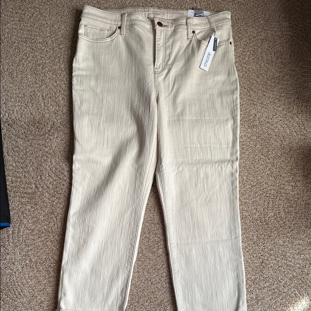 Chico's Cream So Slimming Crop Jeans